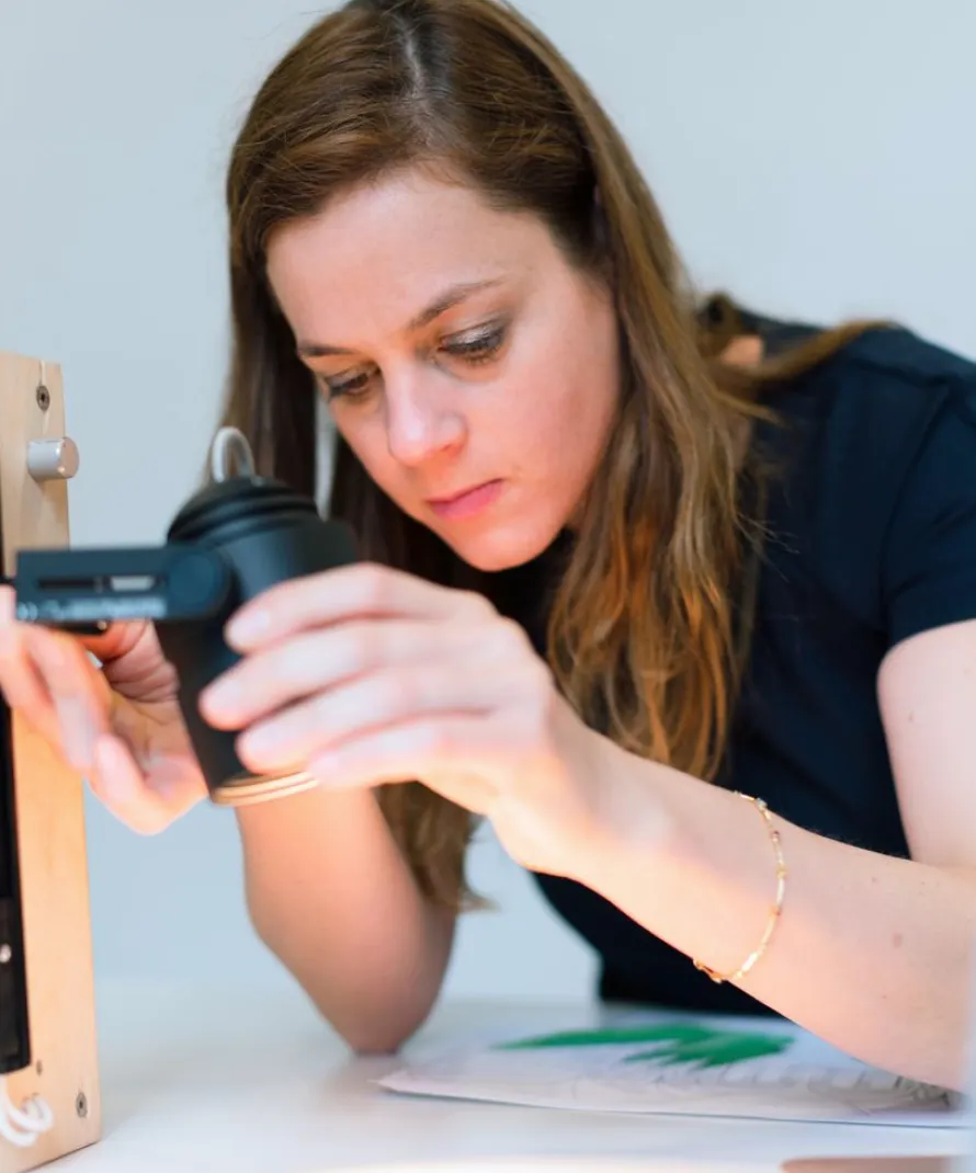 A consultant and a studio engineer going through a lighting plot together